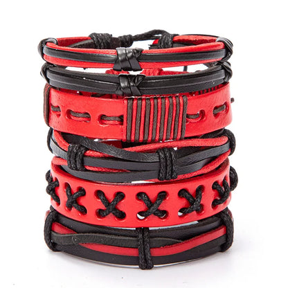 Viking Leather Bracelet For Men Adjustable Skull Design - Smarsty
