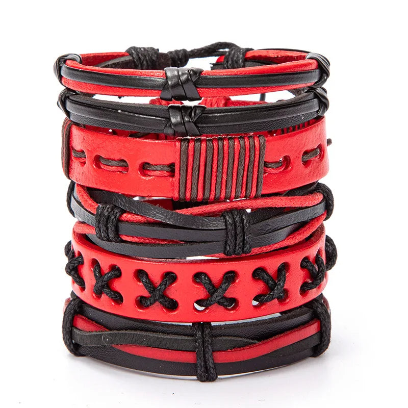 Viking Leather Bracelet For Men Adjustable Skull Design - Smarsty