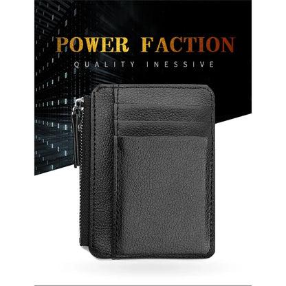 Mini Credit Card Wallet Id Card Holder Men's Small Wallet Thin Sleeve Zipper Short Coin Wallet