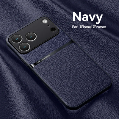 Amour Leather Phone Case For iPhone 17 16 13 12 11 Pro Max 16E Matte Cases For iPhone 17 Air 15 14 Pro Max 16 Plus Back Cover - Smarsty
