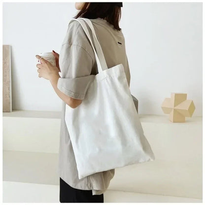 Large Capacity Canvas Tote Bag Folding Reusable Eco - Smarsty