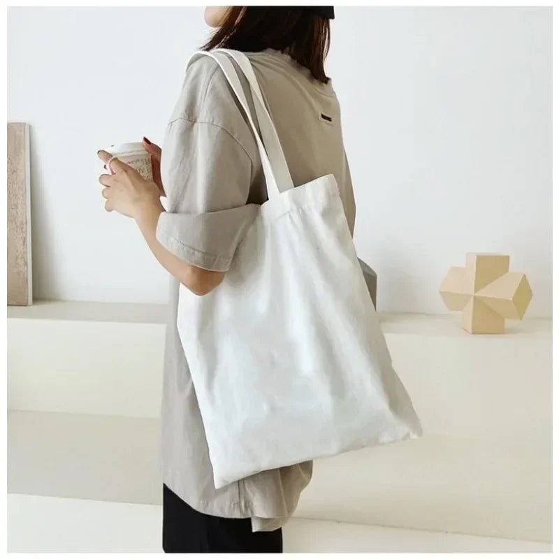 Large Capacity Canvas Tote Bag Folding Reusable Eco - Smarsty