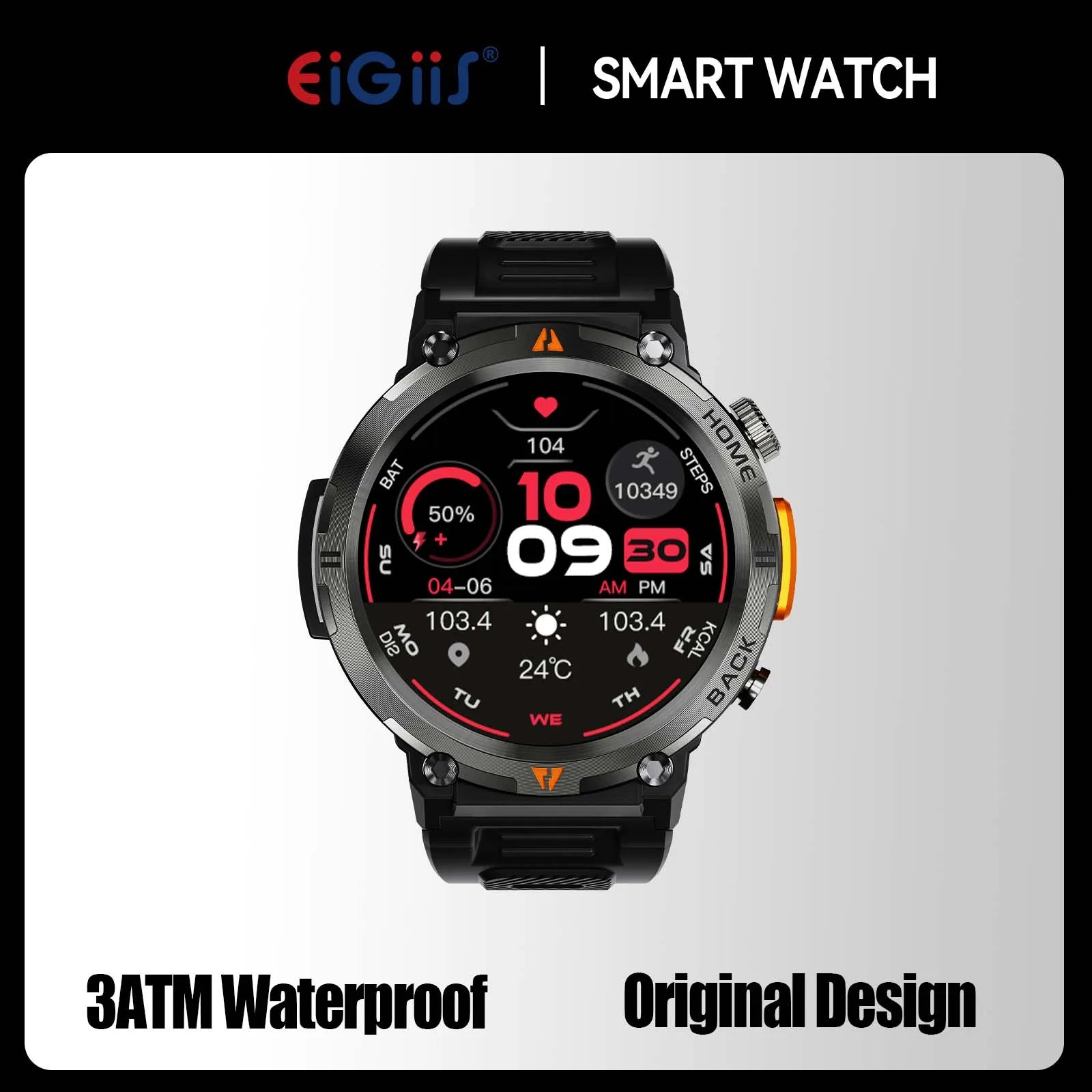 EIGIIS KE3 Smart Watch Bluetooth Call Waterproof Health Monitor - Smarsty