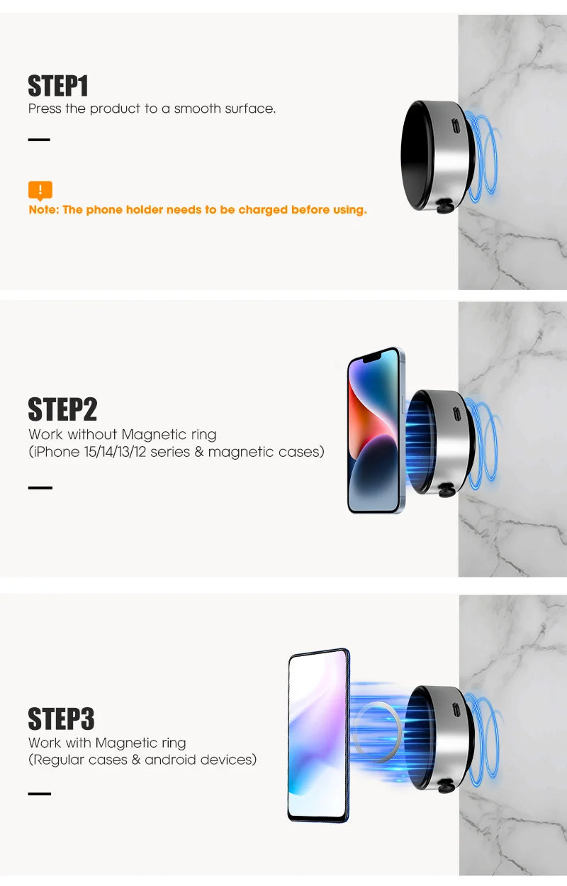 Car Phone Holder Magnetic Vacuum Adsorption Stable - Smarsty