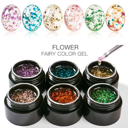 Pink Dried Flower Gel Nail Polish for Fairy Nail Art - Smarsty