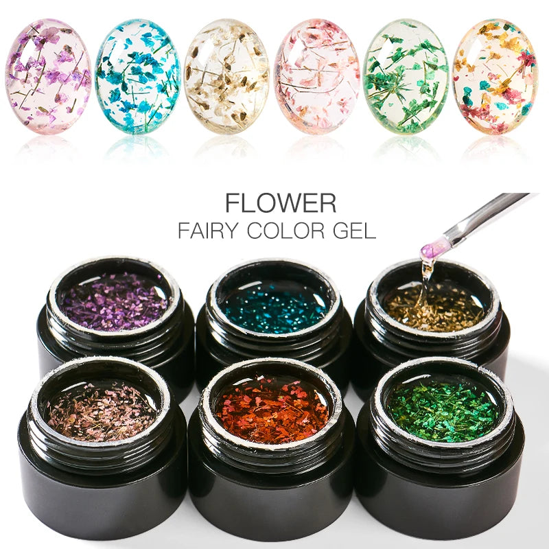 Pink Dried Flower Gel Nail Polish for Fairy Nail Art - Smarsty