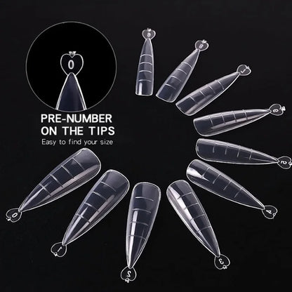 100 Pcs Acrylic Fake Nail Tips Set for Easy Manicure - Smarsty