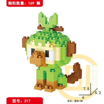 DIY Pokemon Blocks Small Cartoon Mini Building Block Pikachu Charizard Eevee Mewtwo Anime Assemble Action Model Dolls Toys by Smarsty
