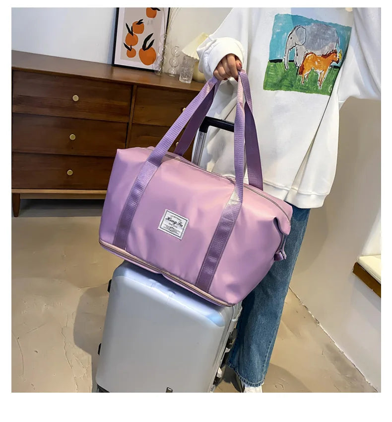 Waterproof Nylon Travel Duffle Bag for Women Large Capacity - Smarsty