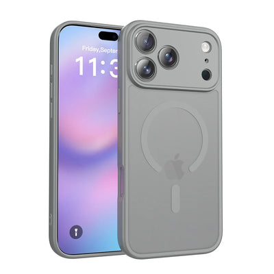 Matte Translucent Phone Case For iPhone 17 16 15 14 13 12 Pro Max Plus For Magsafe Wireless Charge Armor Shockproof Cover