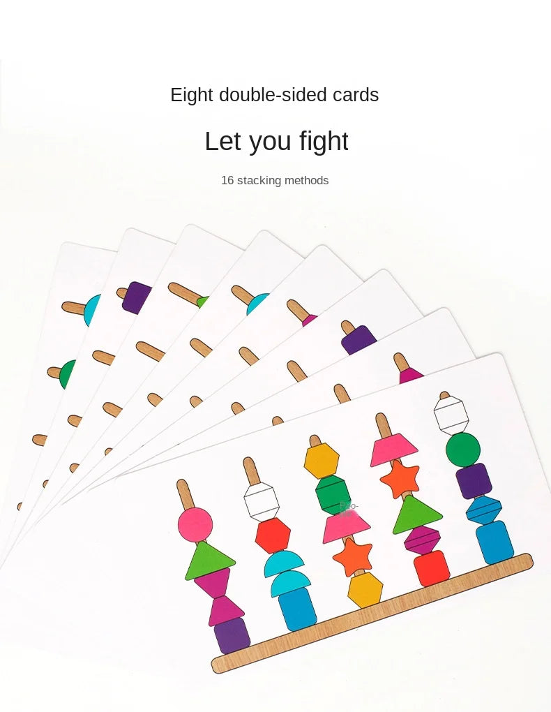 Montessori Wooden Toys Color Shape Matching Puzzle Game Colorful Beaded Color Cognition Early Educational Toys Gift for Children - Smarsty