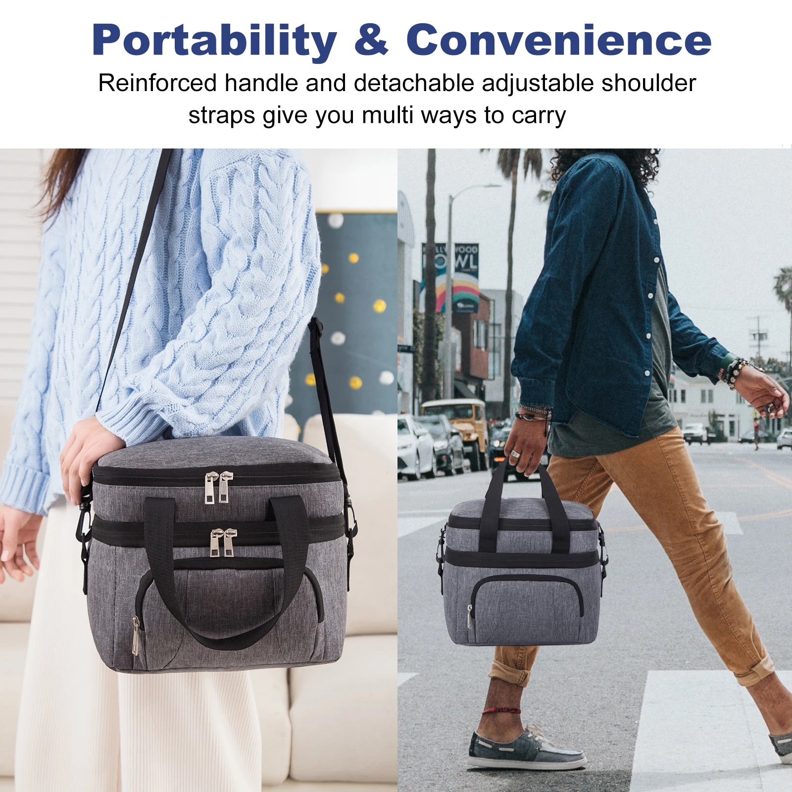 Insulated Lunch Bag With Adjustable Strap And Waterproof - Smarsty
