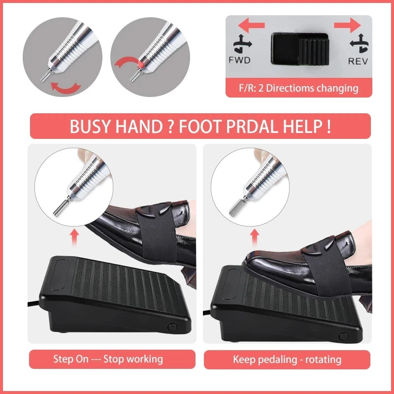 Professional Electric Nail Drill 35000RPM Portable Manicure Machine - Smarsty