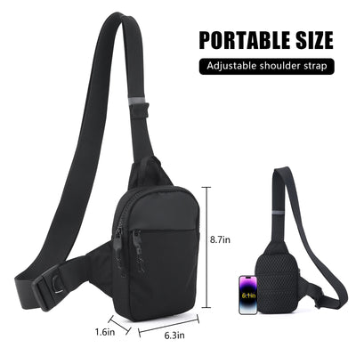 Mini Nylon Crossbody Bag For Men Unisex Lightweight Satchel - Smarsty