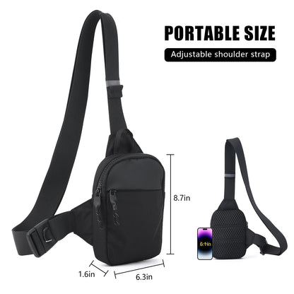 Mini Nylon Crossbody Bag For Men Unisex Lightweight Satchel - Smarsty