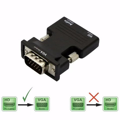 HDMI to VGA Female Male Adapter 1080P Video Output - Smarsty