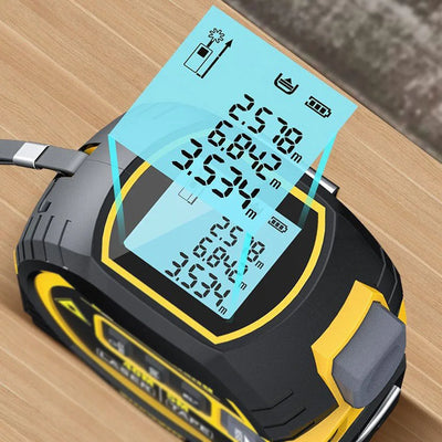 3 in 1 Laser Rangefinder with LCD Display and Tape Measure - Smarsty