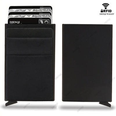Rfid Credit Card Holder Men Thin Slim Mini Minimalist Wallets Luxury Metal Bank ID Cardholer Case Wallet for Men Carteras Choice - Smarsty