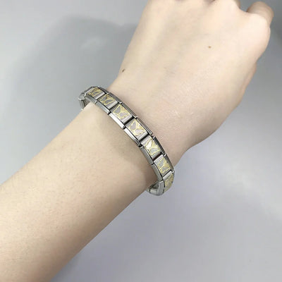 Italian Charm Stainless Steel Elastic Link Bracelet - Smarsty