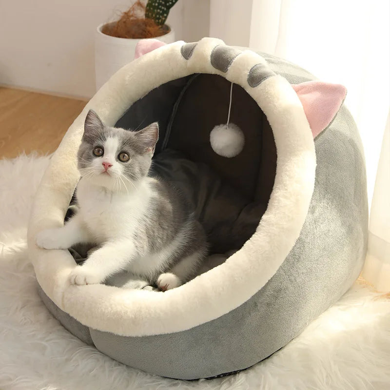 Deep Sleep Cat Bed with Cute Ear Design - Smarsty