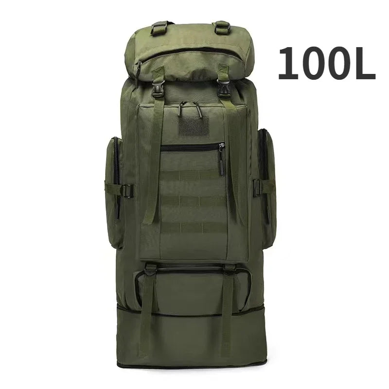 80L/100L  Mountaineering Bag Climb Bag Tactical Backpacks Large Backpack Outdoors Hiking Camping Travel Bags - Smarsty