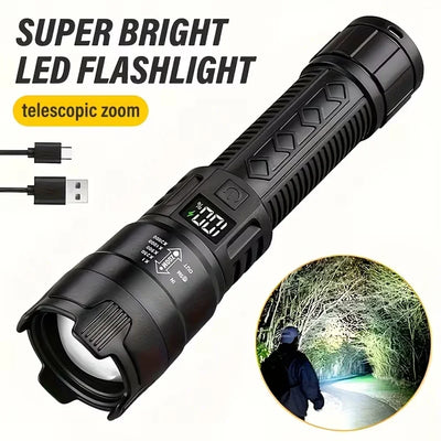 2000LM Ultra Bright P50 LED Flashlight Tactical EDC Emergency Spotlight Telescopic ZoomHandheld Torch  w/ 14500/18650 Battery - Smarsty