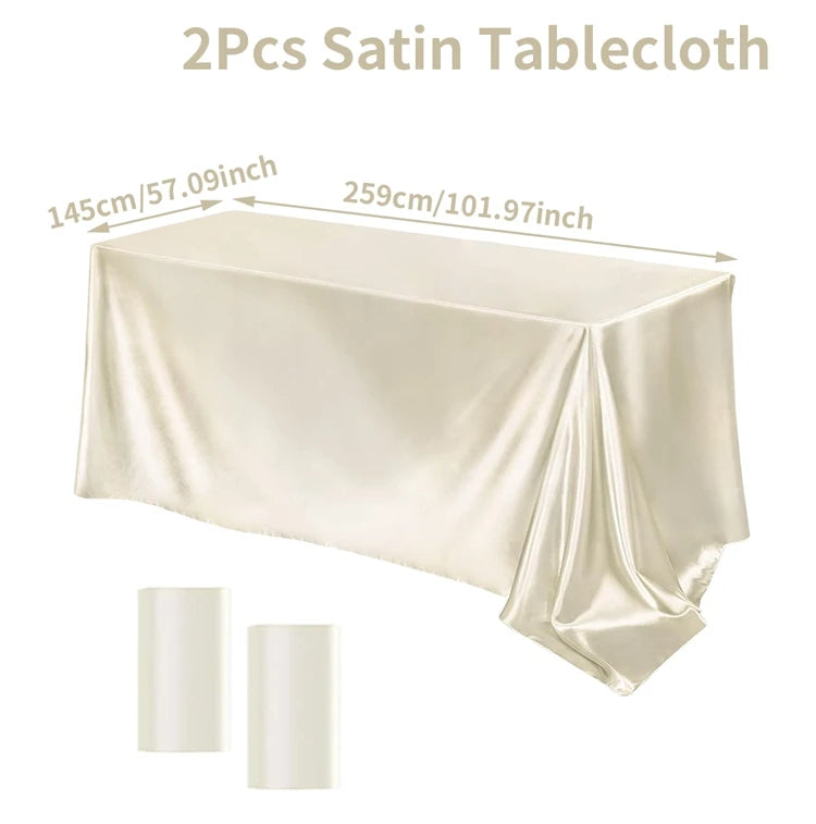 Satin Rectangle Tablecloth for Elegant Wedding Decor - Smarsty