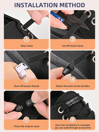 8mm No Tie Shoe Laces Press Lock Shoelaces Without Ties Elastic Laces Sneaker Kids Adult Widened Flat Shoelace for Shoes - Smarsty