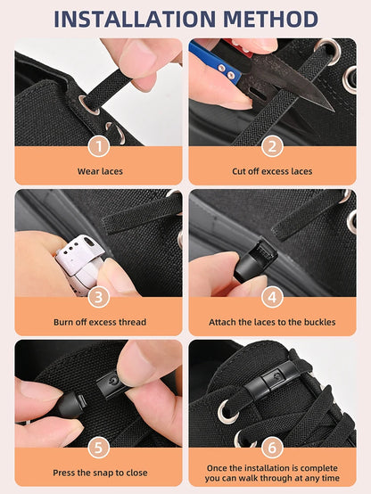 8mm No Tie Shoe Laces Press Lock Shoelaces Without Ties Elastic Laces Sneaker Kids Adult Widened Flat Shoelace for Shoes - Smarsty