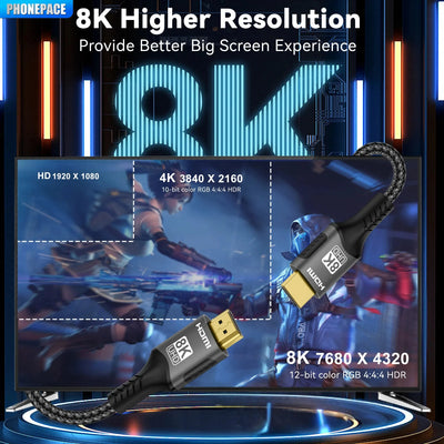 High Speed 8K HDMI Cable with Braided Nylon Design - Smarsty