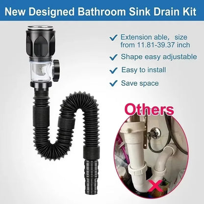 Flip Top Anti-Odor Drain Pipe Set for Kitchen and Bathroom - Smarsty