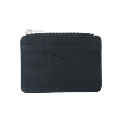 Short Matte Leather Card Wallet - Retro Multi-card Holder with Frosted Fabric, Zipper Bag for Money, New Minimalist Purse