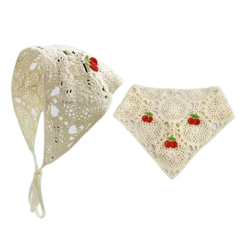 Lace Triangle Scarf Breathable Summer Crochet Headband - Smarsty