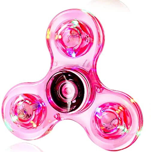 Crystal Luminous LED light Fidget Spinner Hand Top Spinners Glow in Dark EDC Stress Relief Toys Kinetic Gyroscope for Children by Smarsty