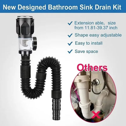 Flip Top Anti-Odor Drain Pipe Set for Kitchen and Bathroom - Smarsty