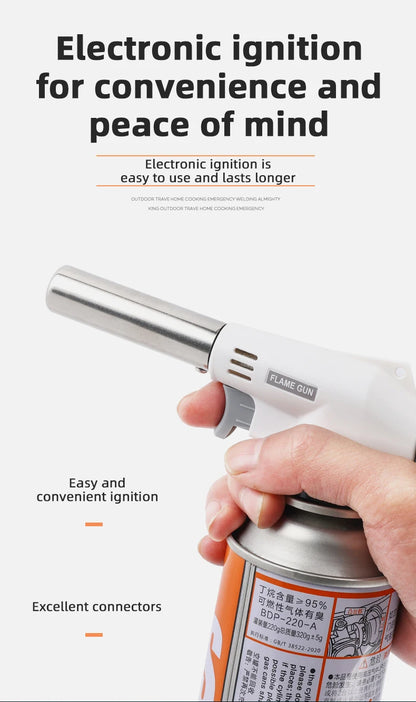 Flame Gun Torch Cooking Autolgnition Butane Gas Welding-Burner Welding Gas Burner Flame Gas Torch Blow for BBQ Camping Cookin