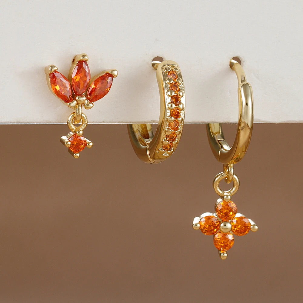3PCS Stainless Steel Dangle Earrings Set for Women - Smarsty