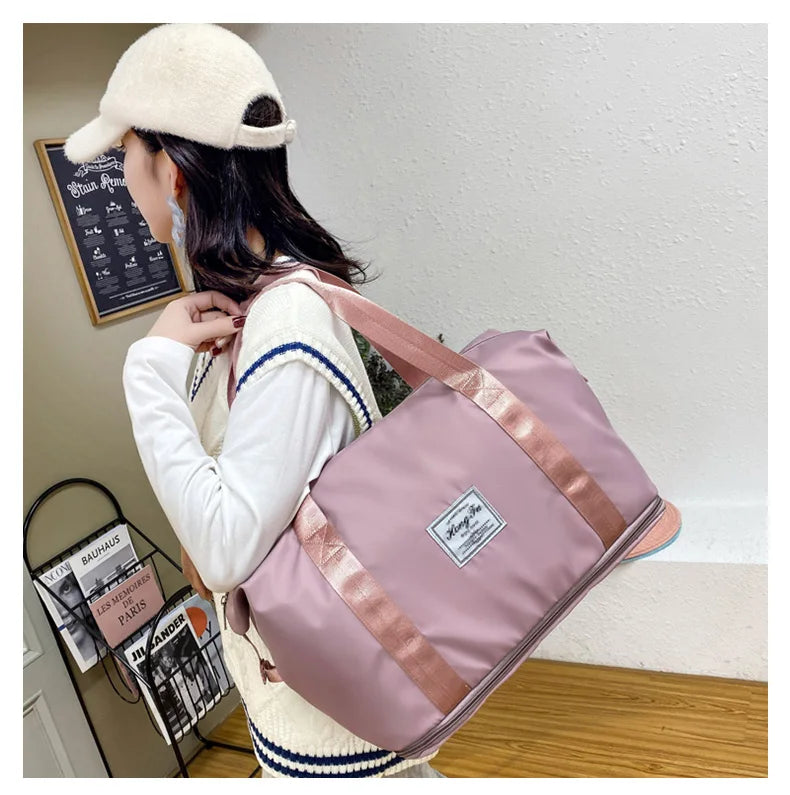Waterproof Nylon Travel Duffle Bag for Women Large Capacity - Smarsty