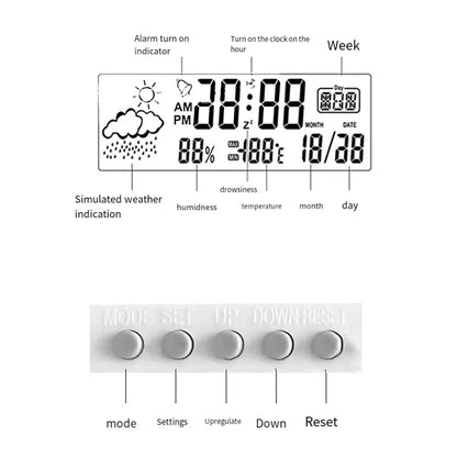 Digital Thermo-Hygrometer Alarm Clock for Home Decor - Smarsty