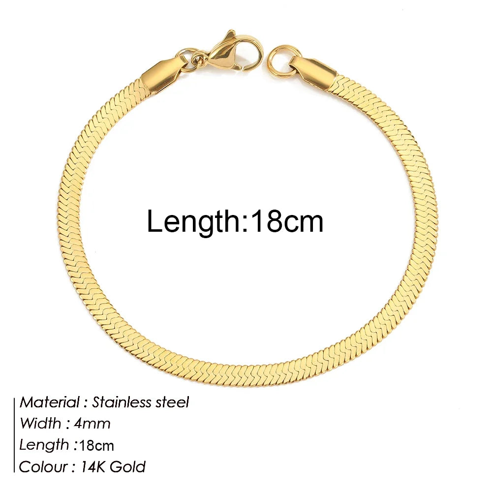 Gold Stainless Steel Twist Chain Bracelet for Women - Smarsty