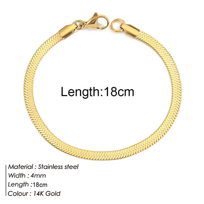 Gold Stainless Steel Twist Chain Bracelet for Women - Smarsty