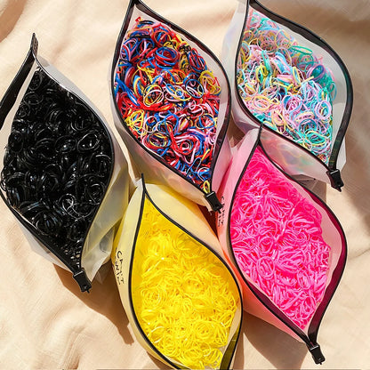 Girls Colorful Rubber Hair Ties Pack Durable Gentle - Smarsty