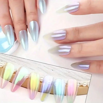 Shimmering Aurora Nail Powder Set for Stunning Holographic Effects - Smarsty
