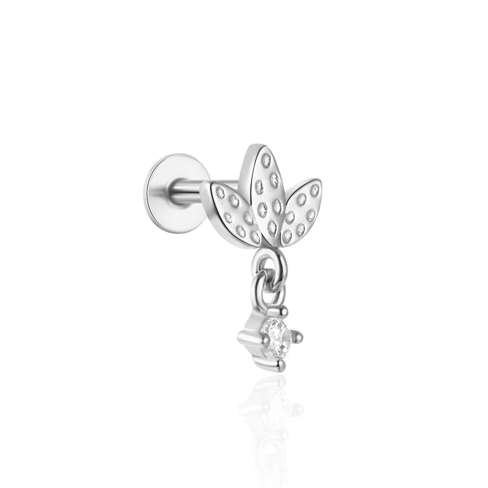 Sterling Silver Heart Zircon Stud Earrings Elegant Gift - Smarsty