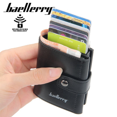 New RFID Men Card Wallets Hasp Small Card Wallets Slim Mini Men's Wallet High Qaulity Card Clip Photo Holder Short Male Purses - Smarsty