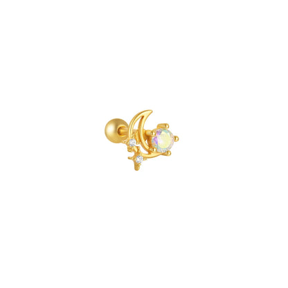 Sterling Silver Heart Zircon Stud Earrings Elegant Gift - Smarsty