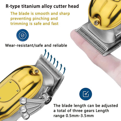 Professional Hair Clippers/Hair Trimmer/Beard Shaver for Men - Cordless Barber Clipper Hair Cutting Kit, Haircut Grooming Kit