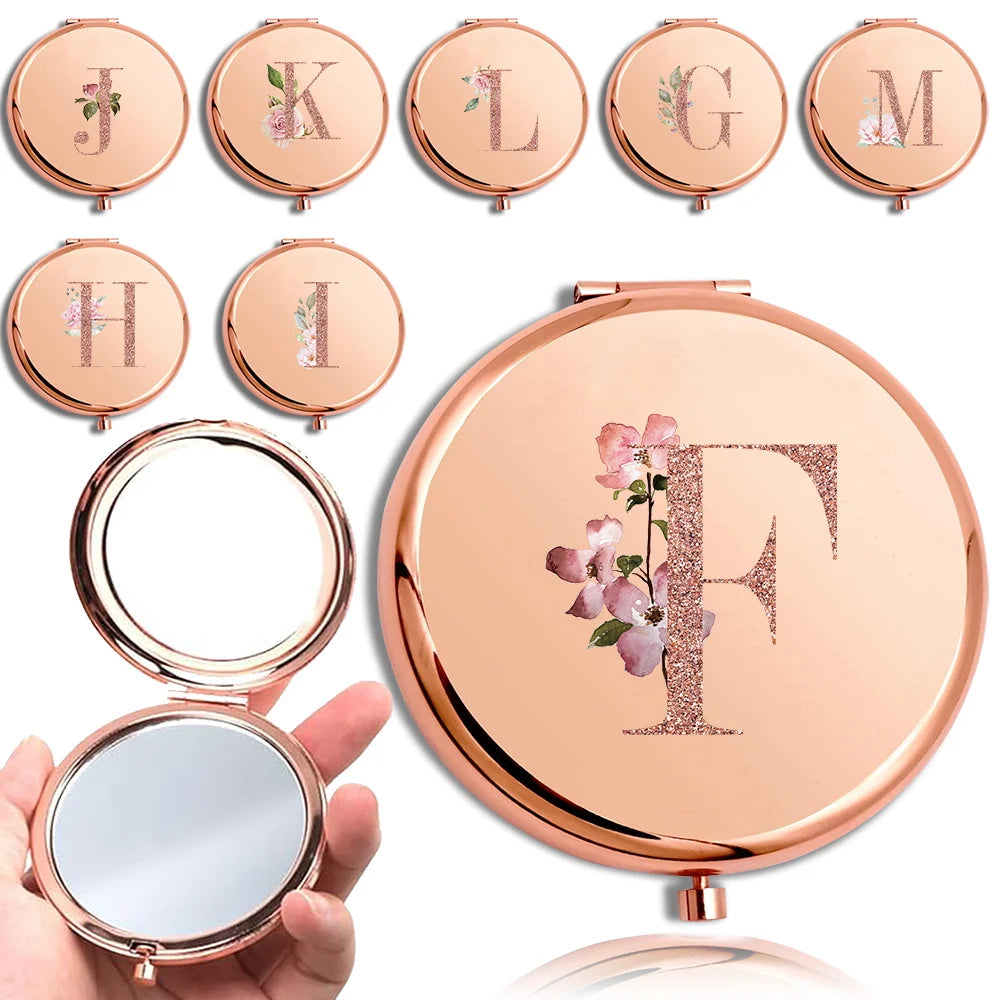Rose Gold Double Sided Makeup Mirror Compact Design - Smarsty