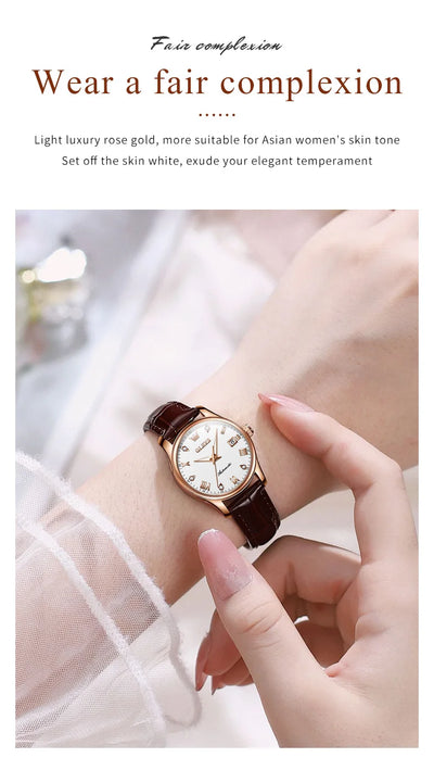 OLEVS Women's Luxury Waterproof Automatic Wristwatch - Smarsty