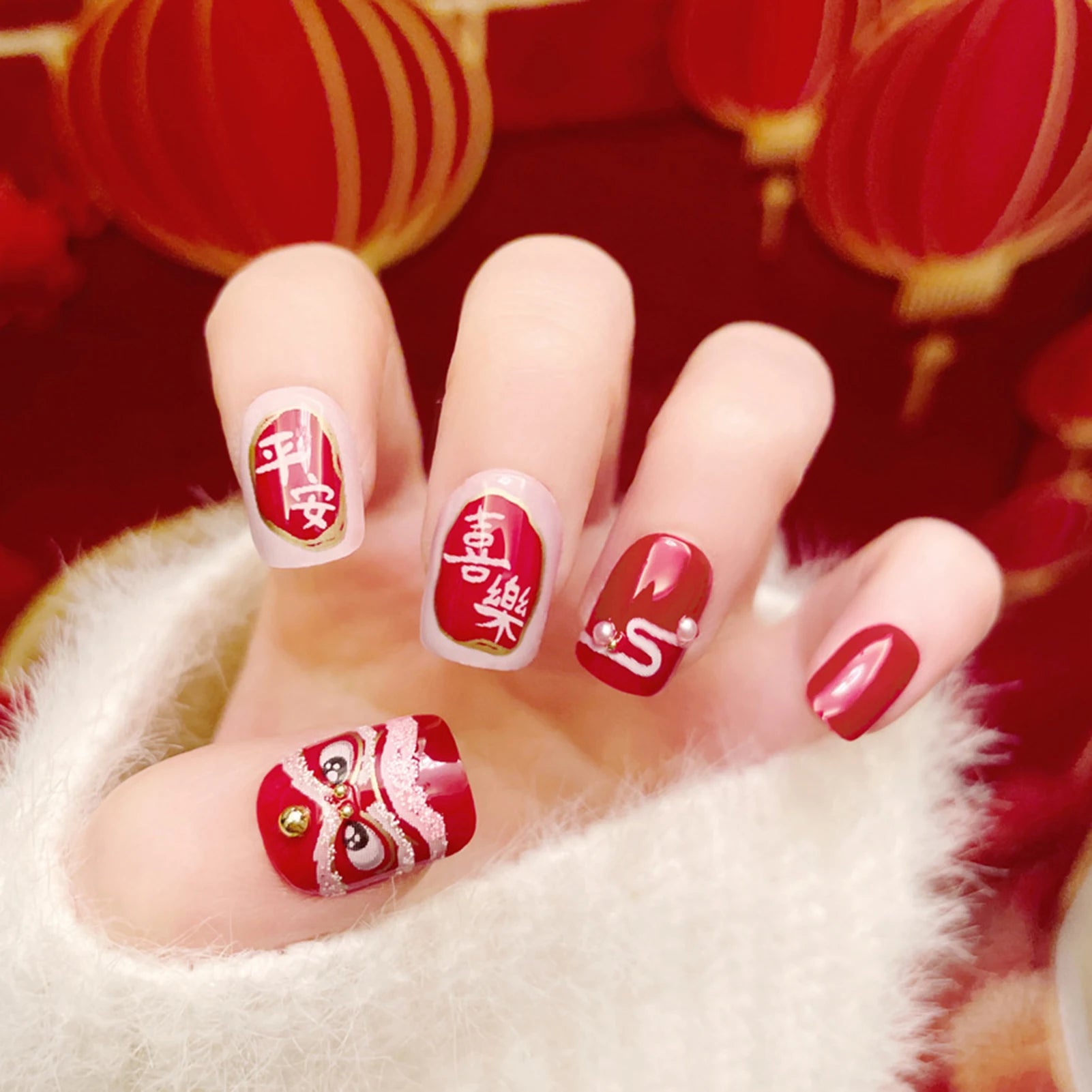 24pcs Pink Crystal Bow Press On Nails for Girls - Smarsty